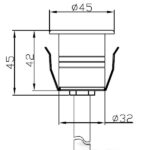 Bodeneinbaustrahler 3W 40 Grad