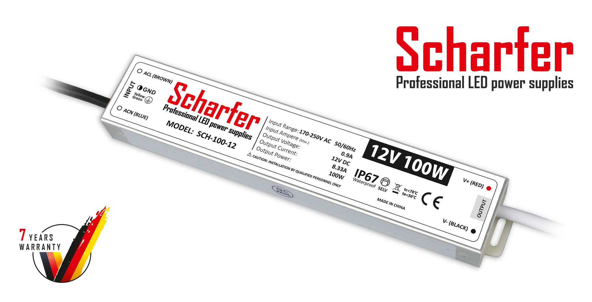 LED Trafo Scharfer, 12V, 100-150W, IP67