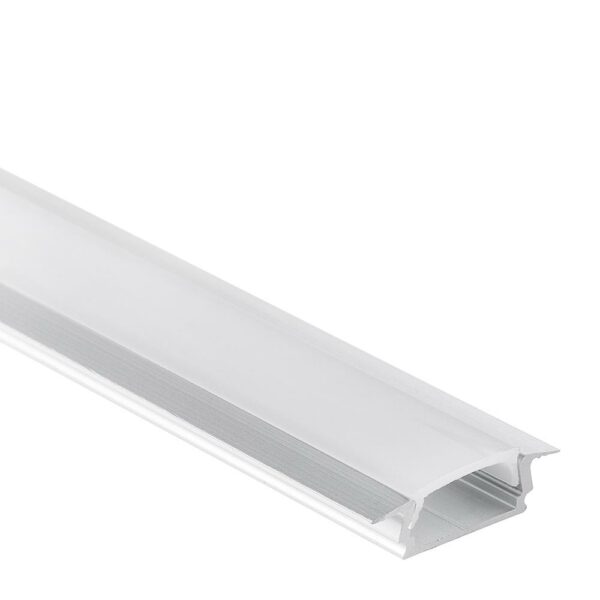 PL8 LED EINBAU-Profil 200 cm, flach/Flügel, LED Stripes max. 12 mm
