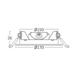 LED Panel Einbauleuchte rund 12 Watt | 1120 Lumen | ⌀ 170 mm
