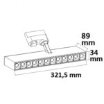3-Phasen Raster-Schienen-Strahler, 35W, 45Â°, schwarz matt, 4000K