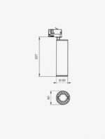 3 Phasen LED Schienenstrahler, OR 1020-60, Schwarz, 3000K, 10W